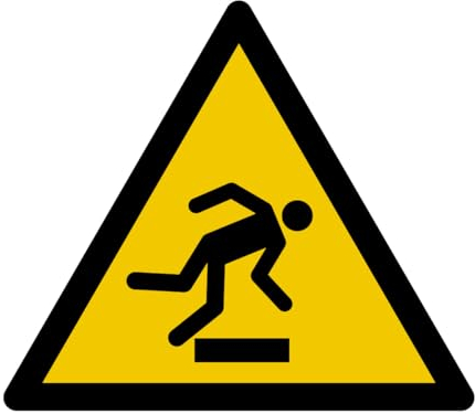 W007 - Gefahr Stolpergefahr - Warnschild - Maße wählbar - Norm ISO 7010