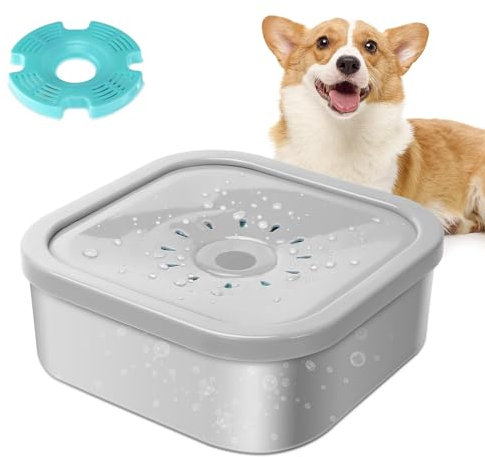 2L Bol d'eau pour Chien, 0.53 Gallon No-Spill Gamelle d'eau pour Chien Gamelle Anti Éclaboussures Chien Anti Débordement Bol d'eau de Flottabilité pour Chien Anti Renversement Gamelle Chien de Voyage