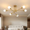 Comely Kronleuchter Moderne, 6-Flammig E27 Sockel Vintage Gold Deckenleuchte, Industrielle Hängelampe Deckenlampe für Wohnzimmer Schlafzimmer Esszimmer Flur