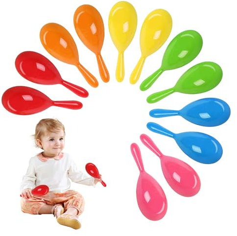 Maracas,12 pcs Baby Maracas,Colorful Plastic Musical Maracas Baby,Baby Maracas Baby Sensory for Kids Musical Instruments, Baby Shaker for School and Music Learning Class Party