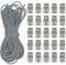 PATIKIL 10 Yard Elastic Bungee Cord & Single Hole Cord Lock, 25 Pack Plastic Oval Spring Toggle Stopper for Paracord Drawstring Shoelace Clothing Backpack Bags, Gray