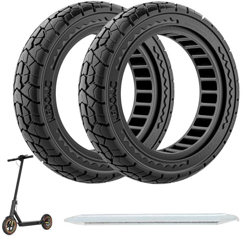 OUXI 10X2.125 Off Road Reifen für Elektroroller Ninebot F20/F30/F40/F65, 10 Zoll Vollgummireifen für Vorder- und Hinterrad Vollgummireifen für Elektroroller Tubeless(Schwarz 2 Stück)