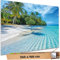 TRIOSK Sichtschutz Garten Deko Zaun Plane Blickdicht groß mit Zaunblende Motiv Malediven Strand Tropical Beach für Zaunelement Doppelstabmatten Stabmattenzaun Gartenzaun PVC 250x180 cm