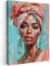 MuchoWow© Impression sur Toile Peinture 30x40 cm Tableau Mural Decoration Salon Reproductions de Tableaux Murale Moderne Femme - Portrait - Bleu - Rose - Moderne