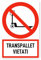 Autocollant : 300 x 200 mm, 1 pièce – Interdit aux transpalettes – Langue : italien – Panneau d'interdiction avec texte (rouge/blanc) – Format portrait – DIN EN ISO 7010