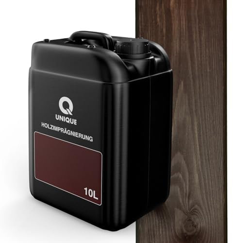 Q UNIQUE Holzimprägnierung Farbton 2in1 10L | Farbiger Holzschutz für außen & innen | Wetterfest & UV-beständig | Farbe: Palisander | Für Zäune, Gartenmöbel, Terrassen, Holzfassaden