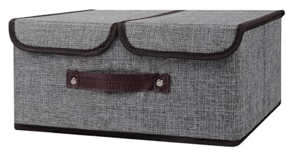 flaxarne Draw Boxes with Lid and Divider, Collapsible Underwear Organiser, Decorative Storage Boxes for Bedroom Closets Dormitory Apartment 36 * 25 * 15 cm