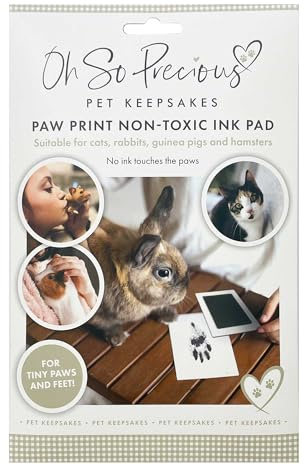 Paw Print Non-Toxic Ink Pad Kit for Small Mammals | Mess-Free Pet Paw Print Keepsake for Cats, Rabbits, Guinea Pigs & Small Pets
