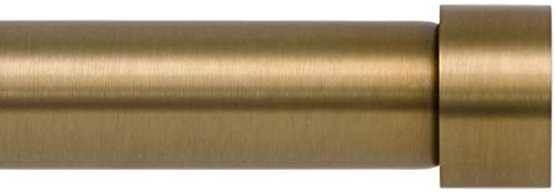 Ivilon Gardinenstange für Vorhänge, Endkappen-Design, 2,5 cm Stange 71,1 bis 121,9 cm, Farbe: Warmgold