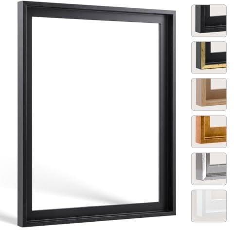 Bildershop-24 Schattenfugenrahmen Lemgo für Keilrahmenbilder und Leinwände 50x70cm Schwarz Matt