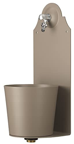 Belfer 42PRX Fontana a Muro con Vaschetta in Solido Acciaio Rubinetto in Ottone Colore Tortora