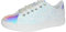 LUCKY STEP Damen Glitzer Sneaker | Schnüren Mode Schuhe | Glitzernde Bunt Turnschuhe für Damen (Weißes Hologramm, 10US-41EU-8UK)
