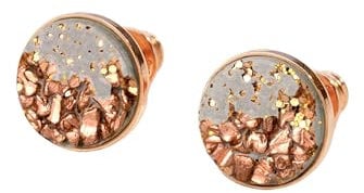 Concrete Jungle | Ohrstecker TARA Grey Rosé Damen | | Ohhrringe rund | Schmuck Beton | Geschenk Freundin, Mama, Tochter, Frau Geburtstag