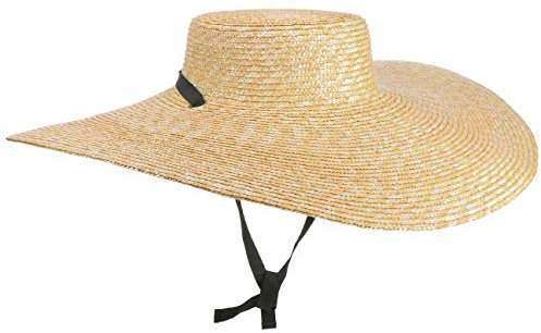 Lierys Giant Chapeau en Paille avec Bord XXL Femme - d'été de Soleil pour Le Jardin Ruban Gros Grain Été Printemps-été - Taille Unique Nature