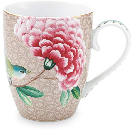 Pip Studio Blushing Birds Henkelbecher Khaki 0,35 l