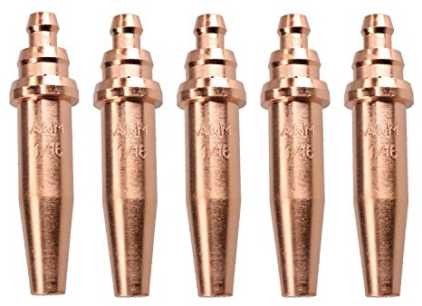 ANM Acetylene Oxygen Gas Cutting Nozzle Tip Standard Length 1/16 10-75mm 5pk