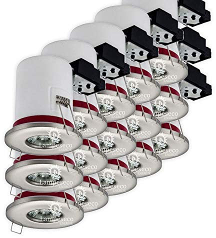 Lot de 15 Support de spot BBC Etanche IP65 Inox 87mm avec douille GU10 automatique ref. 830