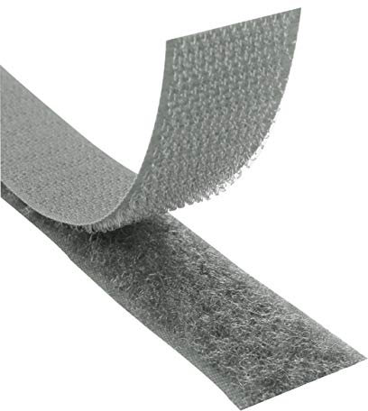 Klebeshop24 KLETTBAND SELBSTKLEBEND | Set Haken & Flausch | Farbe, Länge, Breite wählbar/Dunkelgrau, 20 mm x 3 m