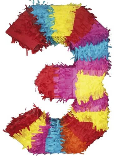 Party Factory Pinata Zahlen 0-9 Kinder Geburtstag Schlag-Pinata 50 x 35 x 8cm Dekoration Geburtstagsdeko (3)