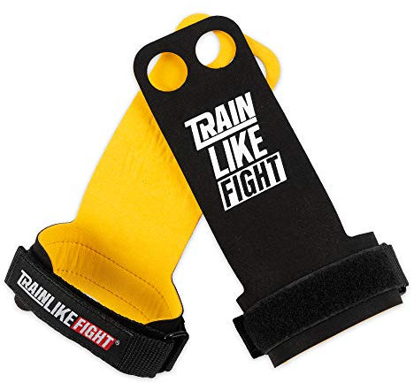 TRAINLIKEFIGHT Icon 2H - Maniques pour Cross-Training/callisthénie/Exercices de Gymnastique - Protection pour Les Mains - Jaune - L
