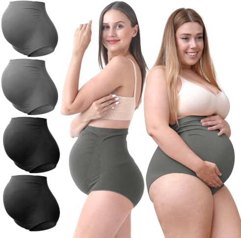 SUNNYBUY Umstandsunterwäsche Hohe Taille Nahtlos Weich & Dehnbar | Über dem Bauch, Sanfte Bauchabdeckung, Nahtlos unter Kleidern, Komfort Für die Schwangerschaft