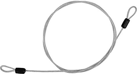 Kabel Fahrradschloss, Edelstahl, Manufacturing Professional, mit Double End Loops Sicherheit, Verwendung mit Vorhängeschlössern Bügelschlösser(Schwarz)