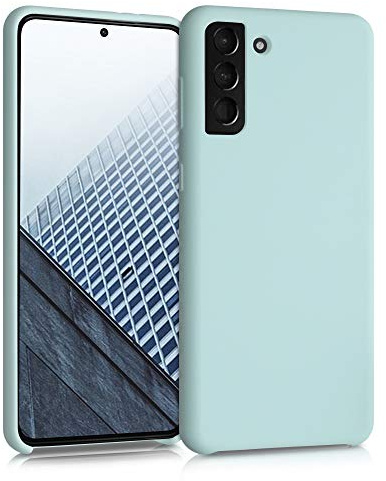 kwmobile Handyhülle für Samsung Galaxy S21 Plus Hülle - Case Silikon - Kabelloses Laden - Schutzhülle Cover in Cool Mint