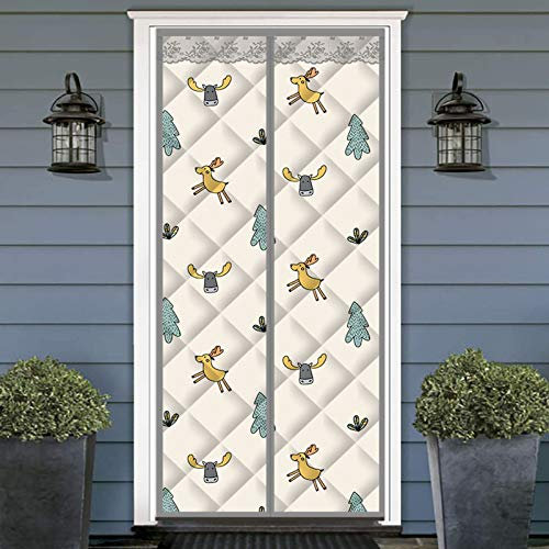 QIAOH Hiver Isolant Thermique Oxford Porte Rideaux 85x200cm, Isolant Thermique Isolation Porte Rideau De Porte, Isolant Phonique Isolation Thermique, Coupe-Vent