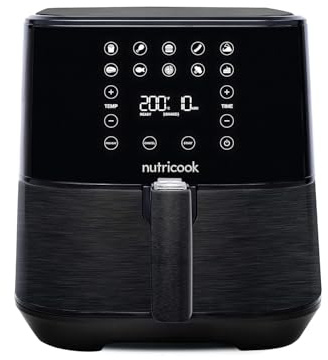 Nutricook Air Fryer 2, 1700 Watts, Digital Control Panel Display, 10 Preset Programs With Built-In Preheat Function, 5.5 Liter Black, AF205K, 2 year Warranty (5.5 Liters, Black)