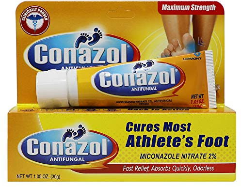 Conazol Maximum Strength, Athlete's Foot, Helps Relieve Itching, Burning, Cracking Feet, 1.05 Oz, Tube.