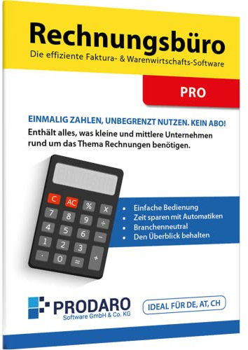 Rechnungsprogramm - Prodaro Rechnungsbüro PRO