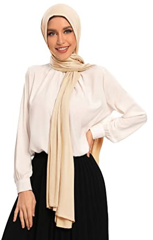 Hybeeh Hijab Schals für Damen Premium Jersey Hijab Hijab für Damen muslimische Baumwolle Hijab, nude