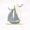 YUDIZWS Metall Wanddeko Schiff Segelboot Wandbild Metallbilder Hänger Figur Skulptur Wohnzimmer Wanddekoration,37x40cm