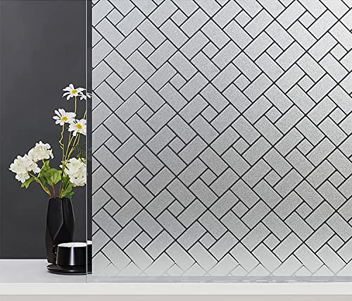 ForenTex Vinilos para Cristales Opaco no Adhesivo Laminas de Decorativo Tiles Translúcido para Ventanas Proteger Su Privacidad (45CM X 200CM)