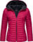 MARIKOO Damen leichte Übergangsjacke Steppjacke mit Kapuze Asraa Fuchsia Gr. XL