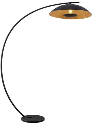 Lindby Lampadaire Emilienne (Moderne) en Noir Métal e. a. pour Salon & Salle à manger (1 lampe,à E27), arqué lampadaire arc lampe sur pied de salon