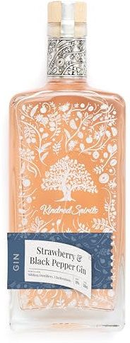 British Craft Gin Bottle For Life | Strawberry & Black Pepper (38%) | Refill over and over again with Kindred Spirits | A bottle designed for the Curious Spirits Connoisseur