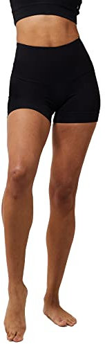 TLC Sport Kurze Fitness-Shorts mit Bauchkontrolle, extra starke Kompression, butterweicher Stoff, schwarz, Schwarz , 8-10 Slim