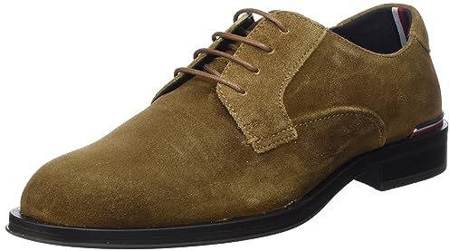 Tommy Hilfiger Hombre Calzado Derby Core Suede de ante, Marrón (Desert Khaki), 42 EU