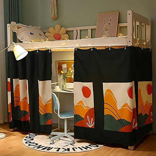 Bettvorhang Etagenbett Zelt Vorhang Blackout Vorhänge Moskitonetz Hochbett Schlafzelt Schlafsaal Mid-Sleeper Bett Zelt Vorhang Tuch Staubdicht Moskito für Studentenwohnmein Kinderzimmer Kinderbett