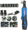 Rigogo Clé à cliquet électrique avec 2 piles de 1500 mAh, clé à cliquet électrique à angle droit, 40 Nm 12 V, outil de bricolage avec circuit inversé, fonction avant, lumière LED