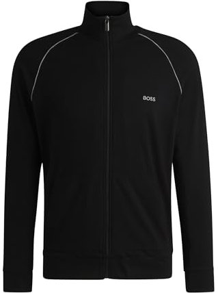 BOSS Mens Mix&Match Jacket Z Embroidered-Logo Jacket in Stretch Cotton Black