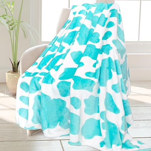 HSEEC Ultraweiche Flanell-Überwurfdecke, 127 x 152 cm, gemütliche, leichte blaue Couchdecke für Bett, Sofa und Reisen, warme Plüsch-Fleece-Überwürfe für Erwachsene und Kinder