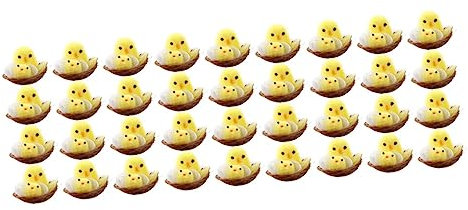 Warmhm Gehirn Spielzeug 36-Teiliges Osterküken-Kindergrill-Spielset Mini-Kuscheltiere Plüschtiere Babyküken Gefälschte Vögel Nest Herren- Und Kinderküken Gelbes Kind Kunststoff-Desktop