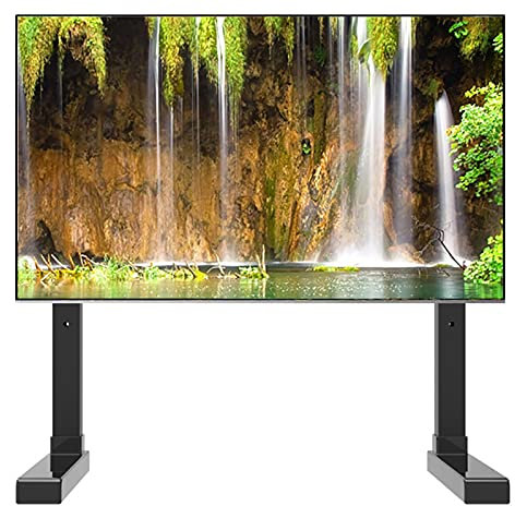 GGZONE Bedroom Heavy Duty Table Top TV Stand, Black TV Display Stand For 50/55Inch TV, Black Narrow Base TV Mount, Load 60Kg/132Lbs beautiful scenery