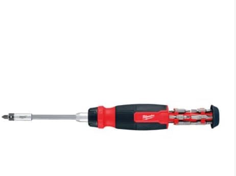 Milwaukee Cacciavite con funzione a cricchetto Stubby con 7 punte PH/PZ/TX/SL e supporto per punte