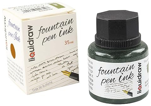 Liquidraw Fountain Pen Ink Bottles 10 Assorted Colours 35ml Inks Suitable for Calligraphy Ink Selection Available Black, Blue, Red, Green, Brown, Violet Purple, Yellow Etc ()