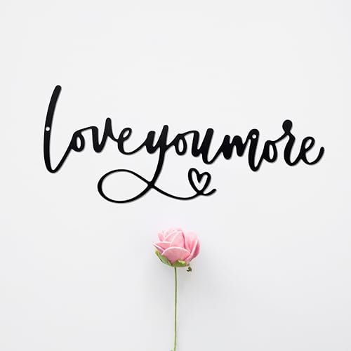 Love You More Sign Metal Wall Decor Love You More Metal Wall Decor Hanging for Living room Bedroom House Decoration for Housewarming Wedding Anniversary Valentine Gift
