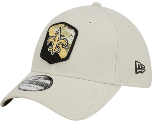 New Era NFL New Orleans Saints Salute to Service 2023 Sideline 39THIRTY Stretch Fit Game Cap, Größe :M/L
