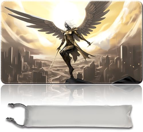 MPLR BOARD GAME Avacyn, Angel of Hope - Brettspiel MTG Spielmatten+Kostenlose wasserdichte Bag,Stitched Edges,Smooth Rubber Surface,MTG PlayMat with Zones(An Original MTG Playmat)